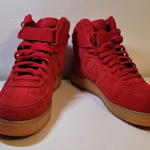 Men's Nike Air Force 1 High 07 LV8 Gym Red Gum Suede Size 11.5 806403-601